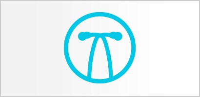 Icône cyan circulaire représentant des branches de stéthoscope Littmann.
