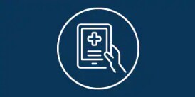 Icône d’un iPad blanc sur fond bleu foncé
